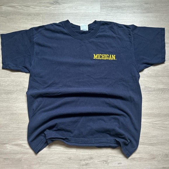 Vintage Michigan Wolverines Heavyweight Cotton T-Shirt Men's L | NCAA College - Picture 1 of 6